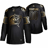 Blue Jackets Customized Black Gold Adidas Jersey,baseball caps,new era cap wholesale,wholesale hats